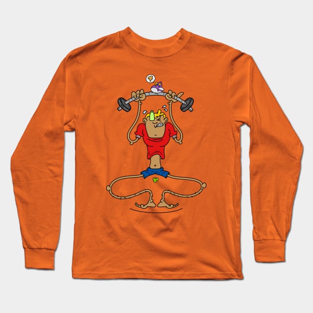 Coach Noodle workout gym skinny guy Long Sleeve T-Shirt by Odd Creatures